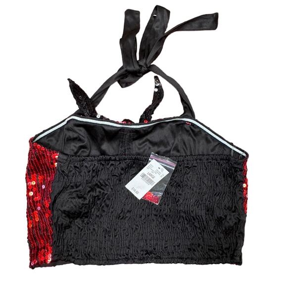 NWT Wet Seal Sparkly Red Halter Tube Top Size: Large - Picture 2 of 4